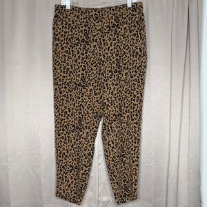 J. Crew Animal Print Cropped Pants - Brown and Black